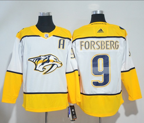 Adidas Predators #9 Filip Forsberg White Road Authentic Stitched NHL Jersey